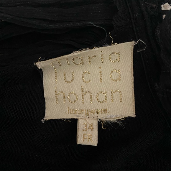 Maria Lucia Hohan Strapless Black Silk Chiffon Gown with Side Slit Size 34 (XS) - Picture 8 of 9